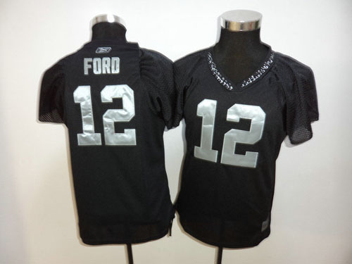 Raiders #12 Jacoby Ford Black Women's Field Flirt Stitched NFL Jersey